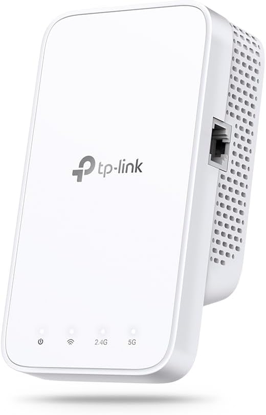 TP-Link Répéteur WiFi RE330 Amplificateur WiFi AC1200 Mbps,WiFi Extender jusqu'à 120㎡, bouton WPS, Play and Plug, répéteur wifi puissant avec un port Ethernet,Compatible avec toutes les box internet