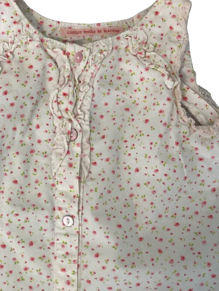 Ensemble fleurie Contre vents et marées - bébé fille 18 mois
