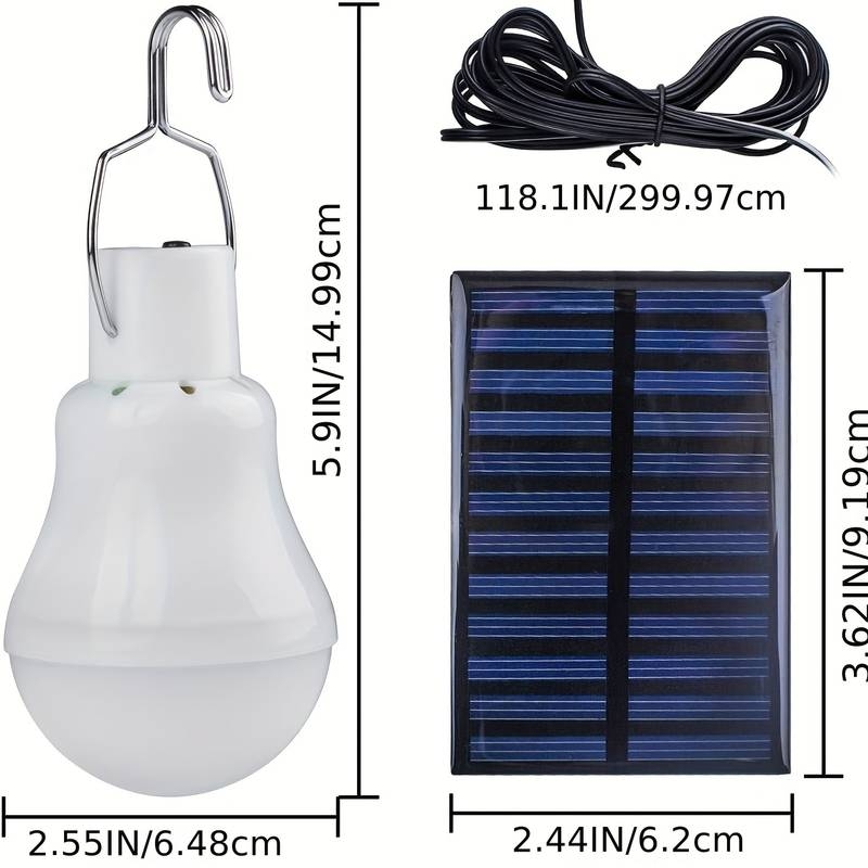 Lumière solaire LED Lampe solaire Puissance solaire Énergie solaire Éclairage de la tente de camping portable en plein air de pêche avec panneau