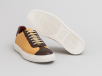 Baskets en cuir jaune et marron