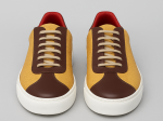 Baskets en cuir jaune et marron