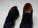 Chaussures montantes en daim bleu marine