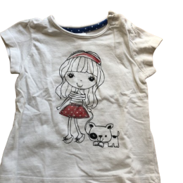 Baby club T-shirt blanc en coton Fille - 12 mois - très bon état