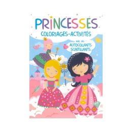 Princesses Coloriages et Activités avec autocollants scintillants