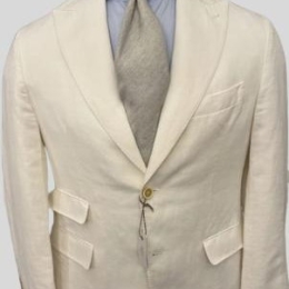 Veste Eleventy en coton et lin – Couleur crème – Taille 46
