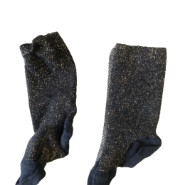 Chaussettes Paillettes Noire/Doré - bébé fille 12 mois