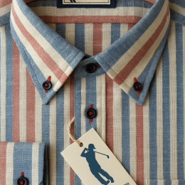 Chemise en Lin à rayures.  Taille M/L : Neuf avec étiquette