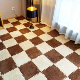 12/36pcs Carreaux De Mousse Emboîtables Puzzle Tapis De Sol En Mousse Tapis De Jeu Pour Bébé Pour Jouer Tapis D'exercice Pour L'entraînement À La Maison Tapis Découpable Lavable 12 × 12 Pouces Café Marron, Tapis Pour Chambre