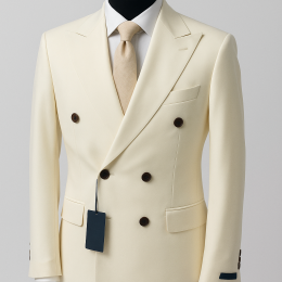 Costume Suits croisé Blanc cassé  Taille. 48 Wool laine Neuf sans étiquette