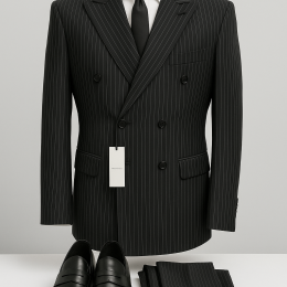 Costume Homme à Rayures Fines – Double Boutonnage Taille-52-