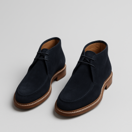 Chaussures montantes en daim bleu marine